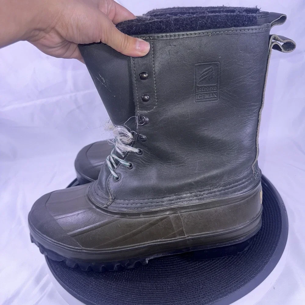 LaCrosse Iceman Rubber Fiberglass Shank Insulated Winter Fishing Boots Men's 10